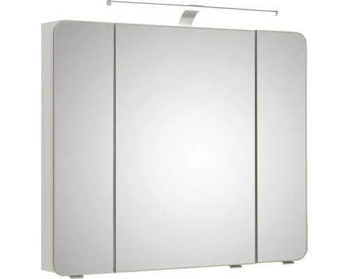 Zrkadlová skrinka s tromi dvierkami a integrovaným osvetlením do kúpeľne