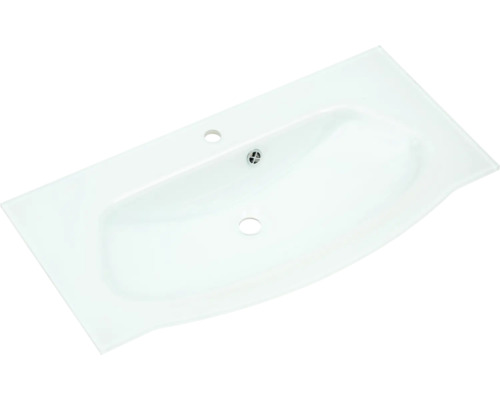 Umývadlo zo sanitárnej keramiky s otvorom pre batériu a prepadom