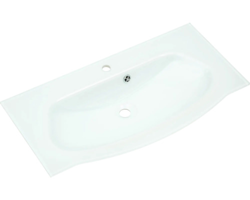 Umývadlo zo sanitárnej keramiky s otvorom pre batériu a prepadom