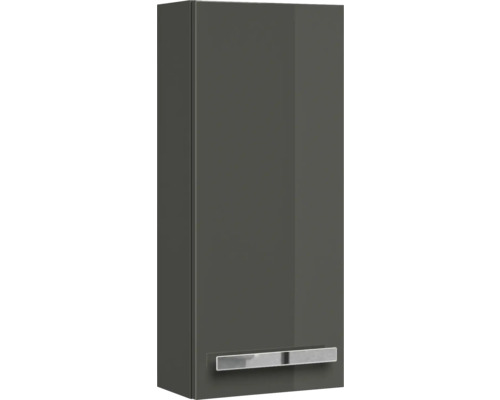 Sivá závesná skrinka do kúpeľne s úchytkou