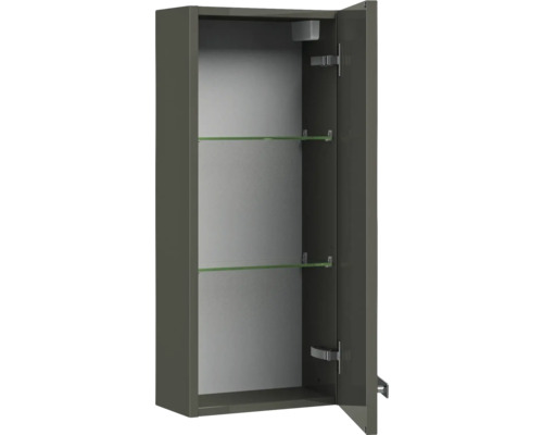 Otvorená zrkadlová skrinka s dvoma sklenenými policami