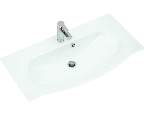 Sklenené umývadlo s batériou