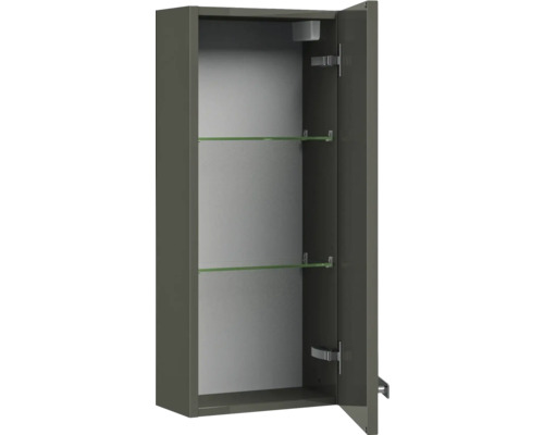 Otvorená zrkadlová skrinka s dvoma sklenenými policami