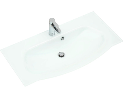 Sklenené umývadlo s batériou