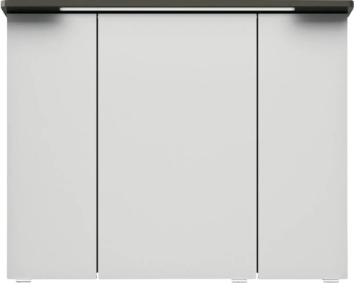 Biela skrinka pod umývadlo s tromi dvierkami a osvetlením