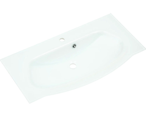 Umývadlo zo sanitárnej keramiky s otvormi pre kohútik a prepadom