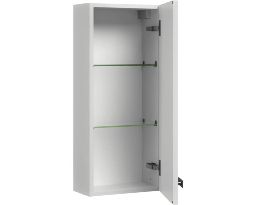 Otvorená zrkadlová skrinka do kúpeľne s dvoma sklenenými policami