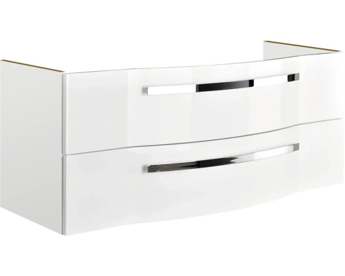 Skrinka pod umývadlo s dvoma zásuvkami a úchytmi