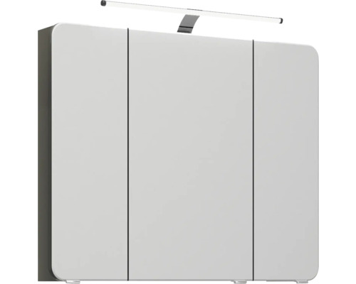 Zrkadlová skrinka s tromi dvierkami a osvetlením do kúpeľne