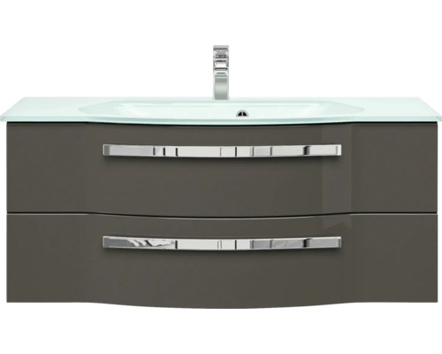 Skrinka pod umývadlo s dvomi zásuvkami, umývadlom a vodovodnou batériou