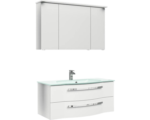 Umývadlo so skrinkou a zrkadlová skrinka do kúpeľne