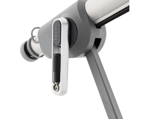 Detailný pohľad na slnečník Doppler s kľukovým mechanizmom a rámom