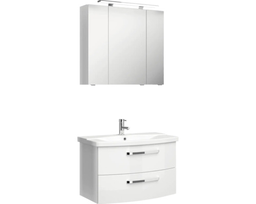 Kúpeľňová skrinka pod umývadlo a kombinácia zrkadlovej skrinky