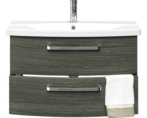 Skrinka pod umývadlo s dvoma zásuvkami, umývadlom a vodovodnou batériou