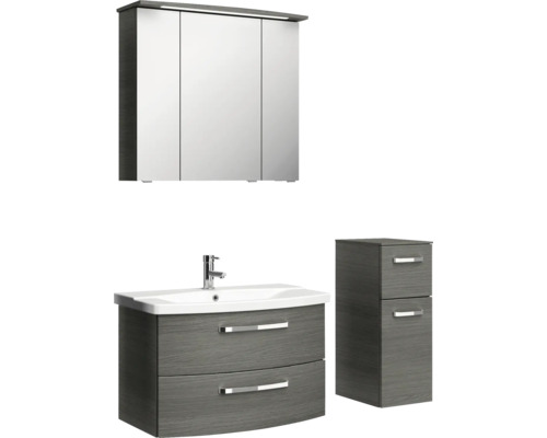 Kúpeľňový set so zrkadlovou skrinkou, skrinkou pod umývadlo s umývadlom a bočnou skrinkou