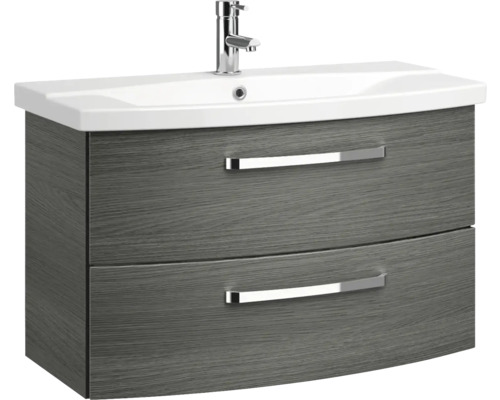 Skrinka pod umývadlo s dvoma zásuvkami, umývadlom na dosku a vodovodnou batériou