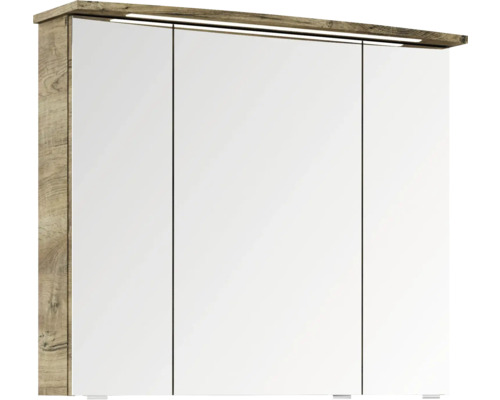 Zrkadlová skrinka s tromi dvierkami a osvetlením