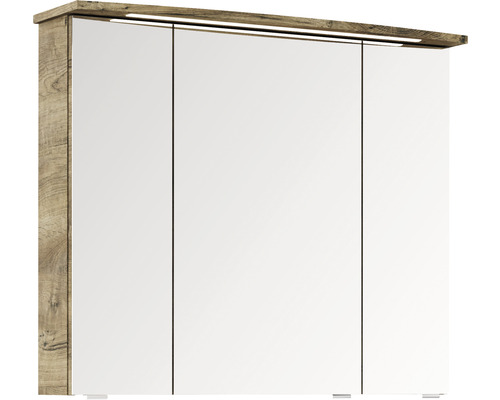 Zrkadlová skrinka s tromi dvierkami a osvetlením