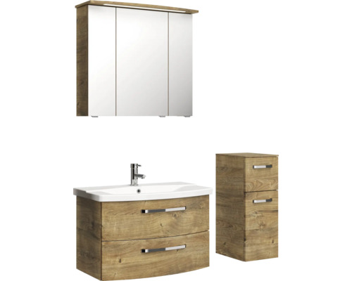 Kúpeľňový set so zrkadlovou skrinkou, umývadlom a spodnou skrinkou