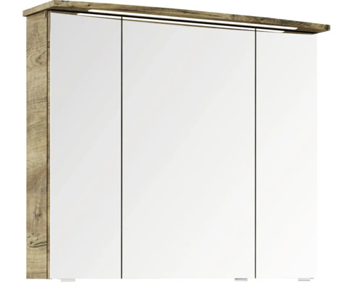 Zrkadlová skrinka s tromi dvierkami a osvetlením