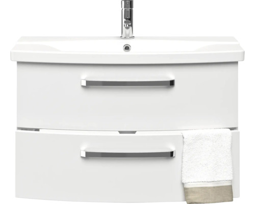 Skrinka pod umývadlo s dvoma zásuvkami, umývadlom a vodovodnou batériou