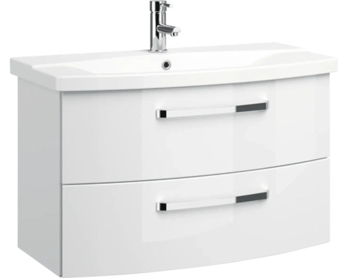 Skrinka pod umývadlo s dvoma zásuvkami a umývadlom na dosku