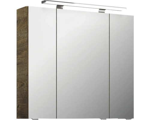 Zrkadlová skrinka s tromi dvierkami a osvetlením