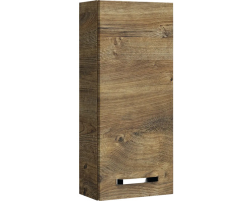Závesná skrinka s dreveným vzhľadom a úchytkou