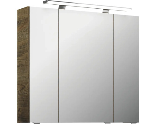 Zrkadlová skrinka s tromi dvierkami a osvetlením