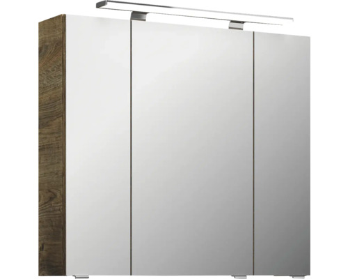 Zrkadlová skrinka s tromi dvierkami a osvetlením