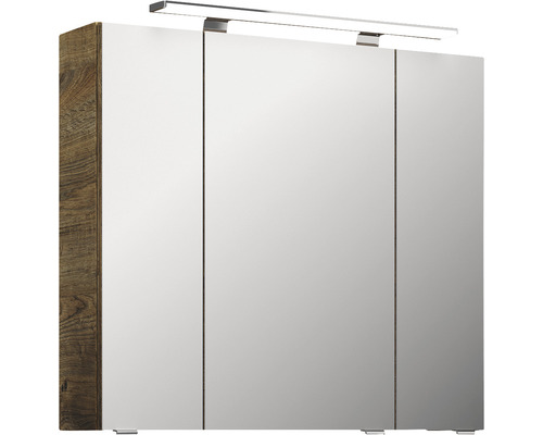 Zrkadlová skrinka s tromi dvierkami a osvetlením