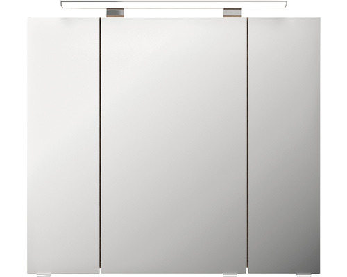 Zrkadlová skrinka s osvetlením a trojicou dverí