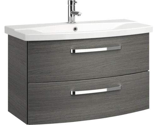 Skrinka pod umývadlo s dvomi zásuvkami a umývadlom na dosku