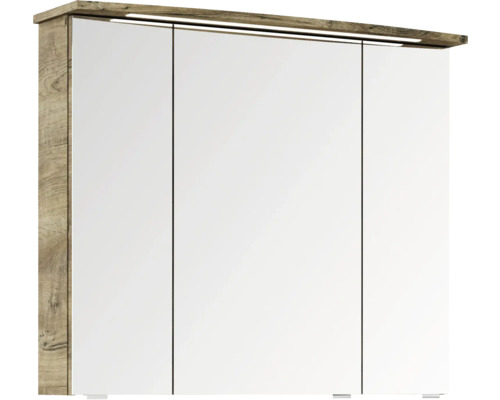Zrkadlová skrinka s tromi dvierkami a osvetlením