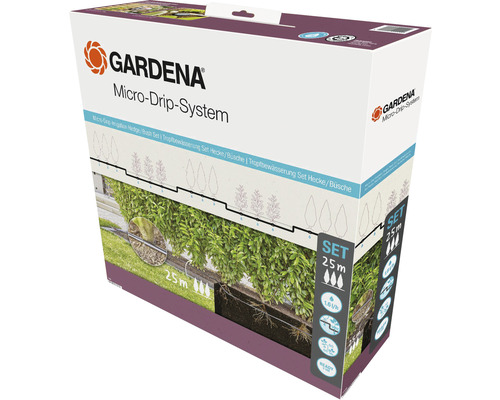 Zavlažovacia súprava Gardena Micro-Drip-System pre živé ploty, balenie