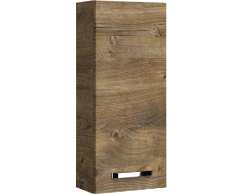 Závesná skrinka s dreveným dekorom a úchytkou