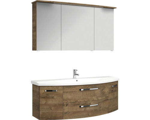 Súprava kúpeľňového nábytku so zrkadlovou skrinkou a skrinkou pod umývadlo