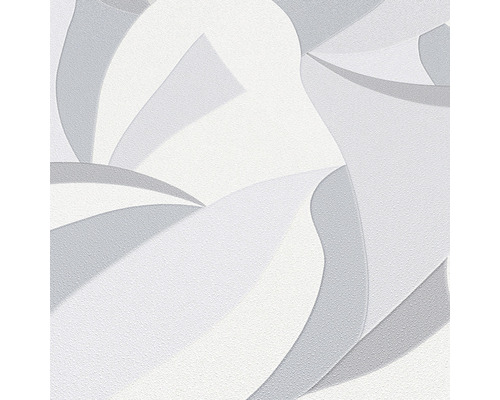 Tapeta s abstraktným dizajnom v bielej a šedej farbe