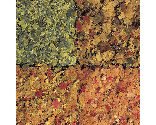 Detail rôznofarebného krmiva pre ryby
