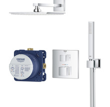 Sprchový systém Grohe s hlavovou sprchou, ručnou sprchou, podomietkovým telesom a termostatickou batériou