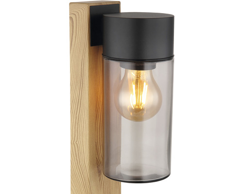 Nástenné svietidlo z dreva a skla so svetelným zdrojom