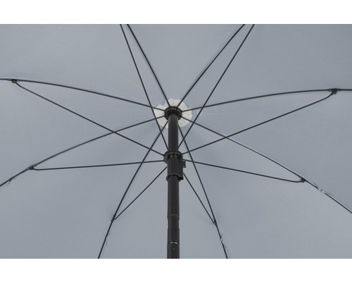 Pohľad zdola na otvorený slnečník s rebrami