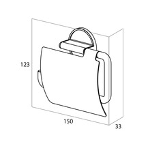 Technický nákres držiaka toaletného papiera s rozmermi
