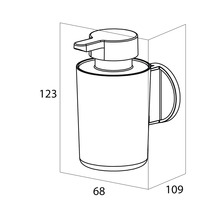 Technický nákres dávkovača mydla s rozmermi