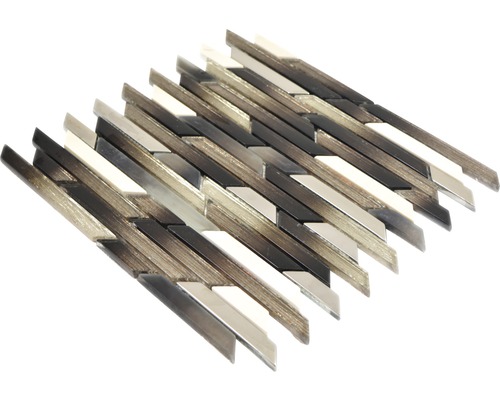 Mozaiková dlaždica s prúžkovaným vzorom zo skla