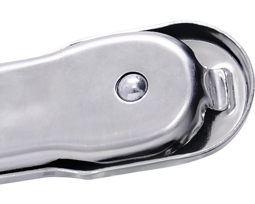 Detailný pohľad na kovový otvárač na konzervy