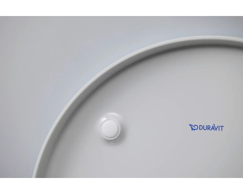 Detailný pohľad na umývadlo s logom Duravit
