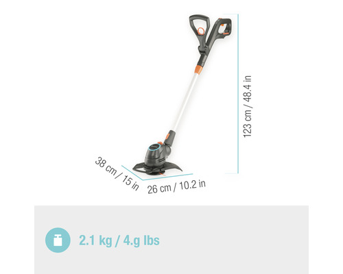 Vyžínač trávy s rozmermi