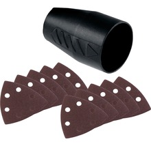 Trojuholníkový brúsny papier a adaptér vysávača pre elektrické náradie