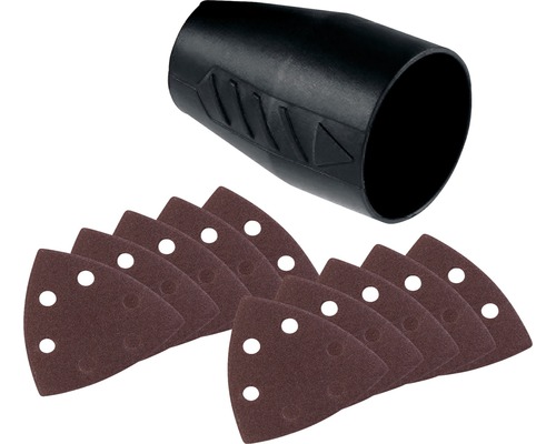 Trojuholníkový brúsny papier a adaptér vysávača pre elektrické náradie